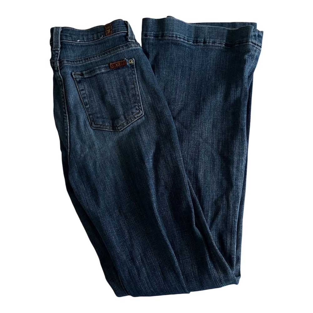 7 For All Mankind Jeans Women 25 Flare Medium Wash Stretch Denim
